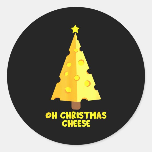 Oh Christmas Cheese Funny Cheese Lovers Gift  Runder Aufkleber (Vorderseite)