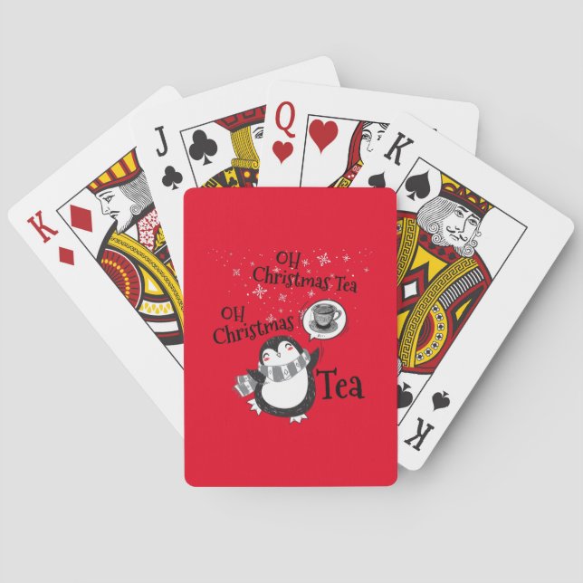 Oh Christmas Tea Penguin Lover - Tea Drinker Spielkarten (Rückseite)