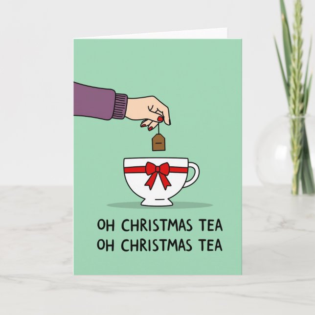 Oh Christmas Tee Pun Funny Holiday Grußkarte Karte (Vorderseite)