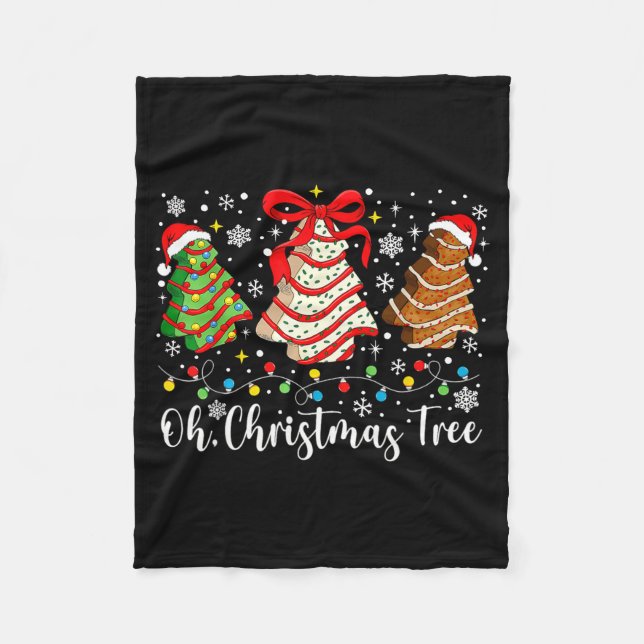 Oh Christmas Tree Cakes Debbie Becky Jen Cake Love Fleecedecke (Vorderseite)