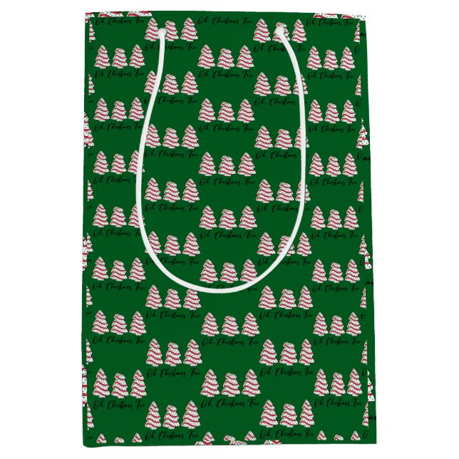 Oh Christmas Tree Little Debbie Cakes Gift Bag Mittlere Geschenktüte (Vorderseite)