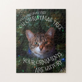 Oh Christmas Tree Mischievous Grin Kitty Funny Cat
