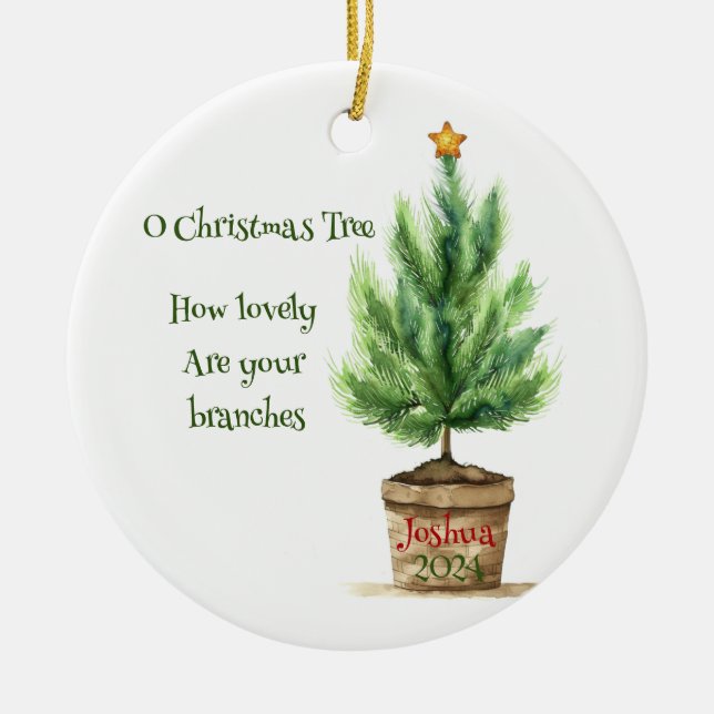 Oh Christmas Tree Personalisierte Ornament (Vorne)