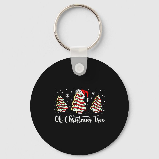 Oh Christmas Tree Shirt Snack Cake Xmas For Women  Schlüsselanhänger (Vorderseite)