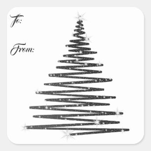 Oh Christmas Tree Square Sticker Weihnachtsmarken
