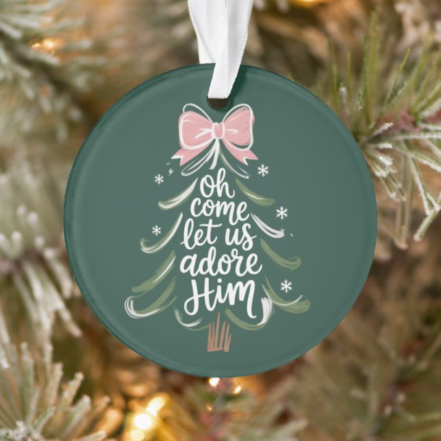 Oh Come Let Us Adore Him Christian Xmas Religious (Arbre)