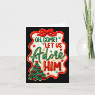 Oh Come Let Us Adore Him Yarn Crochet Nativity Chr Karte