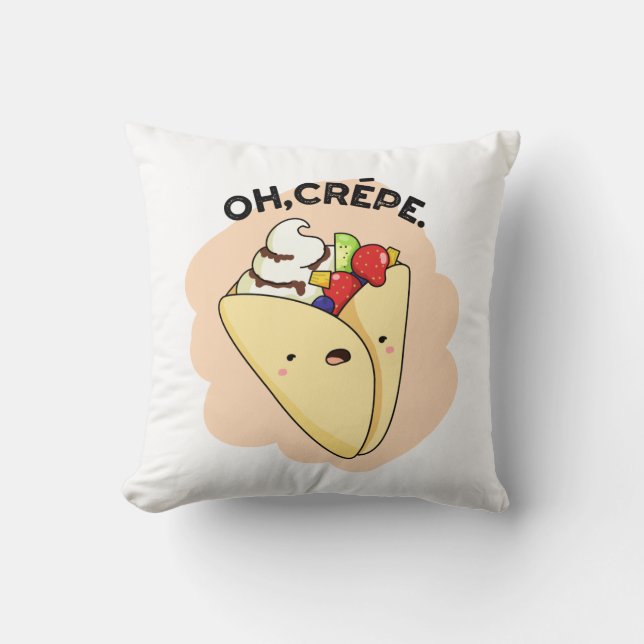 Oh Crepe Funny Food Puff Kissen (Vorderseite)