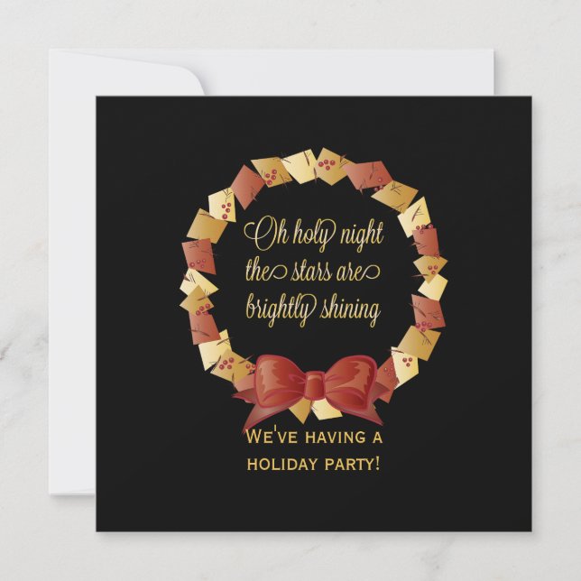 Oh, das Design der heiligen Nacht-Texte Einladung (Vorderseite)