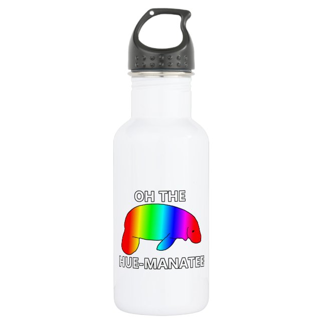 Oh das HUE-MANATEE Edelstahlflasche (Vorderseite)