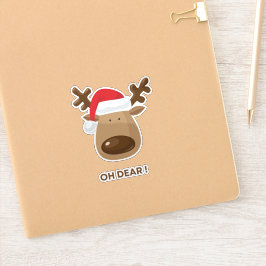 Oh Dear Funny Reindeer Christmas for Nature Lovers Aufkleber