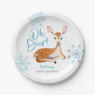 Oh Deber Blue Winter Wonderland Baby Dusche Pappteller