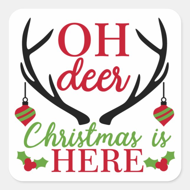 Oh Dee Christmas Quadratischer Aufkleber (Vorderseite)