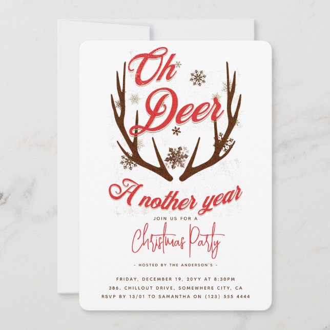 Oh Dee ein anderes Jahr Weihnachten Einladung (Vorderseite)