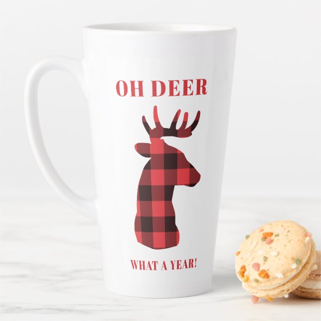 Oh Dee Was für ein Jahr Buffalo Karierte Ferien Milchtasse (Beispiel)