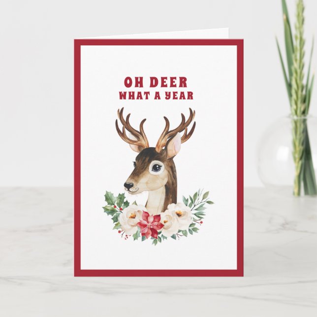 Oh Dee Was für ein Jahr Weihnachten Karte (Vorderseite)