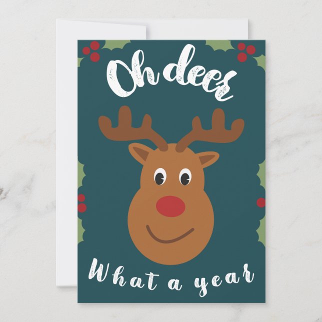 Oh Dee Was für ein Jahr Weihnachten Tier Non-Foto (Vorderseite)