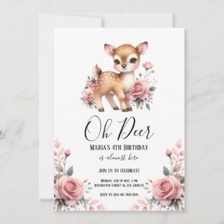 Oh Dee Watercolor Rose Geburtstagsparty Einladung
