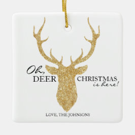 Oh Dee Weihnachten ist hier Imitate Gold Glitzer D Keramikornament