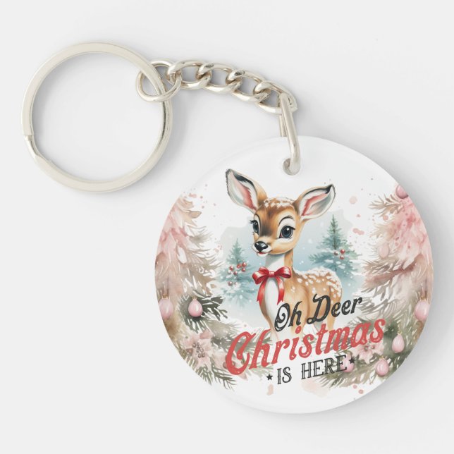 Oh Dee Weihnachten ist hier Schlüsselanhänger (Vorderseite)