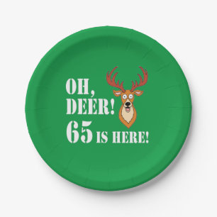 Oh Deer 65. Geburtstag Papiertafel Pappteller