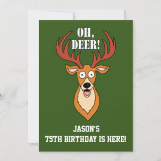 Oh Deer 75. Geburtstag Personalisierte Einladung