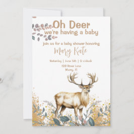 Oh Deer Baby Boy Dusche Einladung