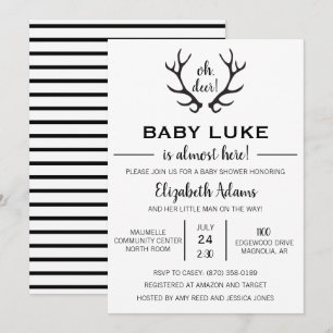 Oh Deer Baby Boy Shower Invitation
