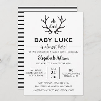 Oh Deer Baby Boy Shower Invitation