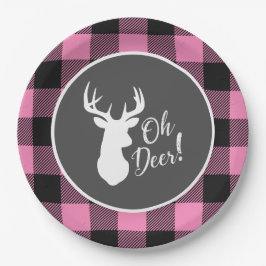 Oh Deer Baby Dusche Pink Pappteller