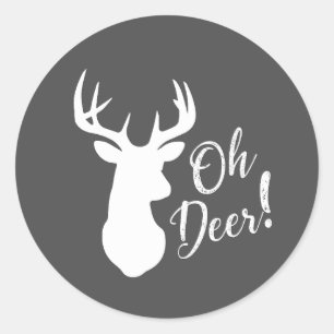 Oh Deer Baby Dusche Pink Runder Aufkleber