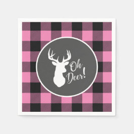 Oh Deer Baby Dusche Pink Serviette