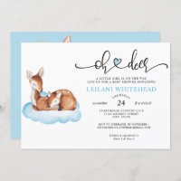 Oh Deer Baby Dusche Wasserfarbe Blue Cloud