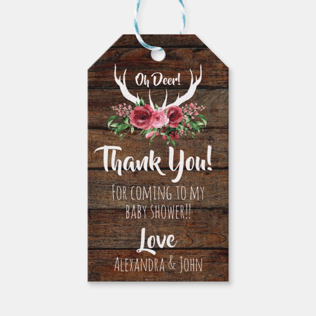 Oh Deer Baby Duwer Geschenktasten Geschenkanhänger (Vorderseite)
