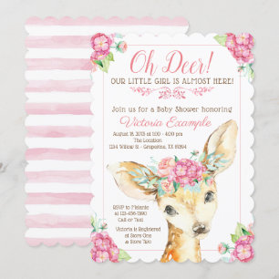 Oh Deer Baby Girl Dusche Einladungen