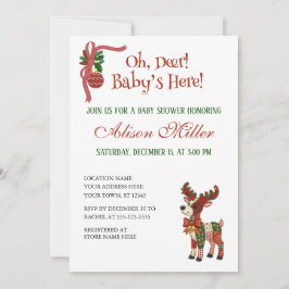Oh, Deer! Baby’s Here! – Christmas Baby Shower Einladung