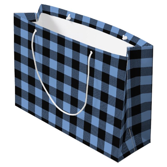Oh Deer Baby SHower Blue Boy Große Geschenktüte (Rückseite Schrägansicht)