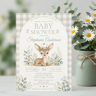 Oh Deer Baby Shower Einladung Woodland Sage Grün