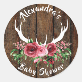 Oh Deer Baby Showsticker Runder Aufkleber