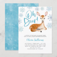 Oh Deer Blue Winter Baby Dusche