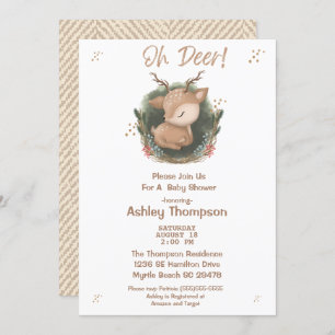 Oh Deer Boys Baby shower Invitation