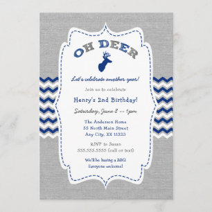 Oh Deer Buck Boy Invitation de fête d'anniversaire