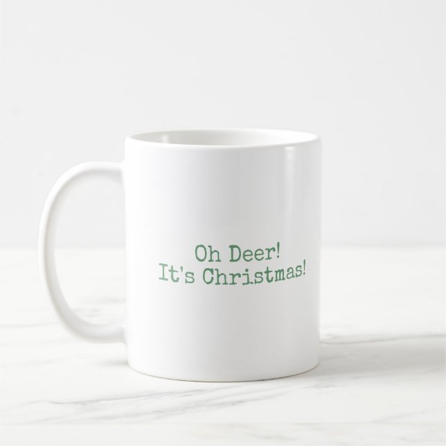 Oh Deer, c'est Noël [vert] - Mug (Gauche)