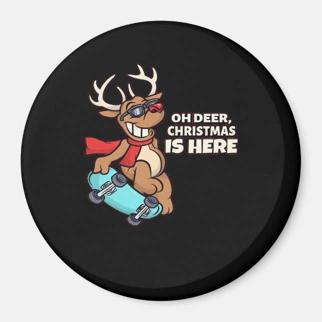 Oh Deer Christmas Celebration Holiday Design  Magnet (Vorne)