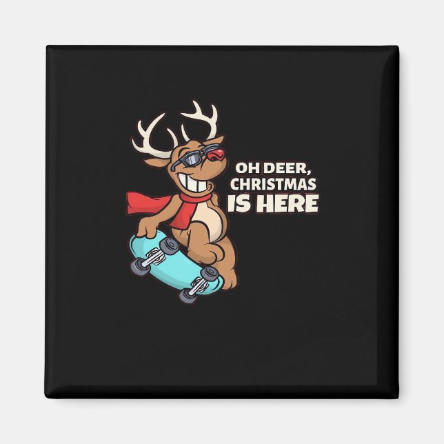 Oh Deer Christmas Celebration Holiday Design  Magnet (Vorne)