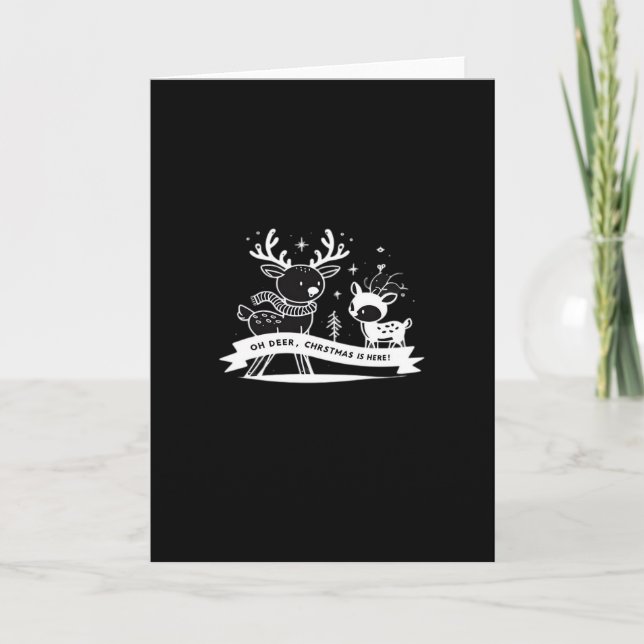 Oh Deer Christmas Celebration Holiday Style Karte (Vorderseite)
