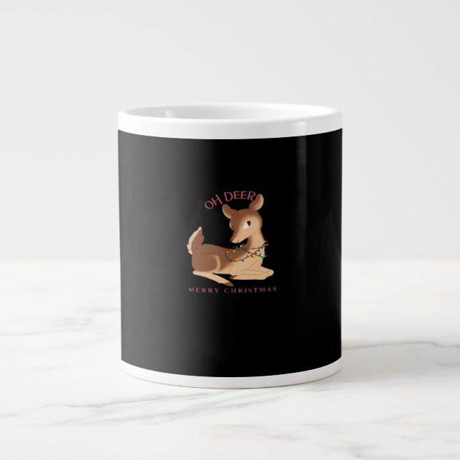 Oh Deer Christmas Modern Design  Jumbo-Tasse (Vorderseite)