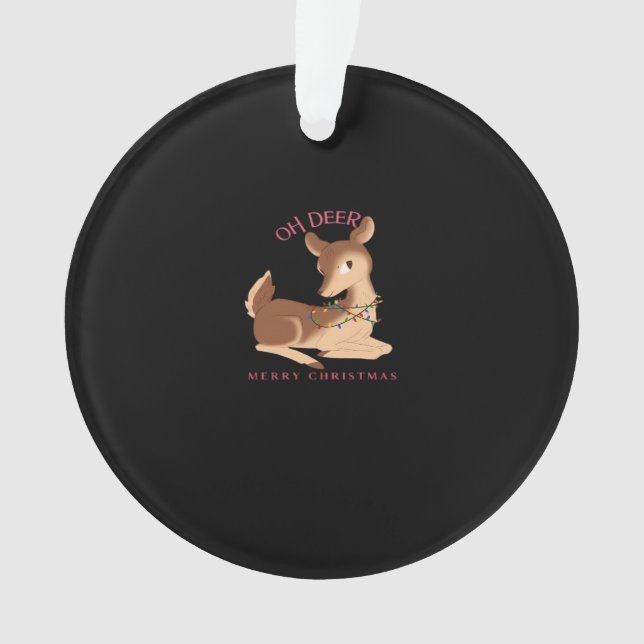 Oh Deer Christmas Modern Design Ornament (Vorderseite)