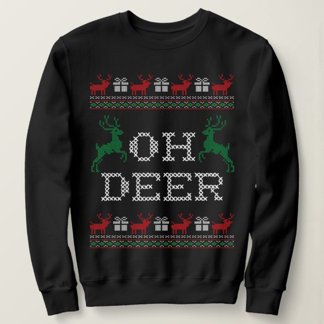OH DEER CHRISTMAS SWEATSHIRT (Design vorne)