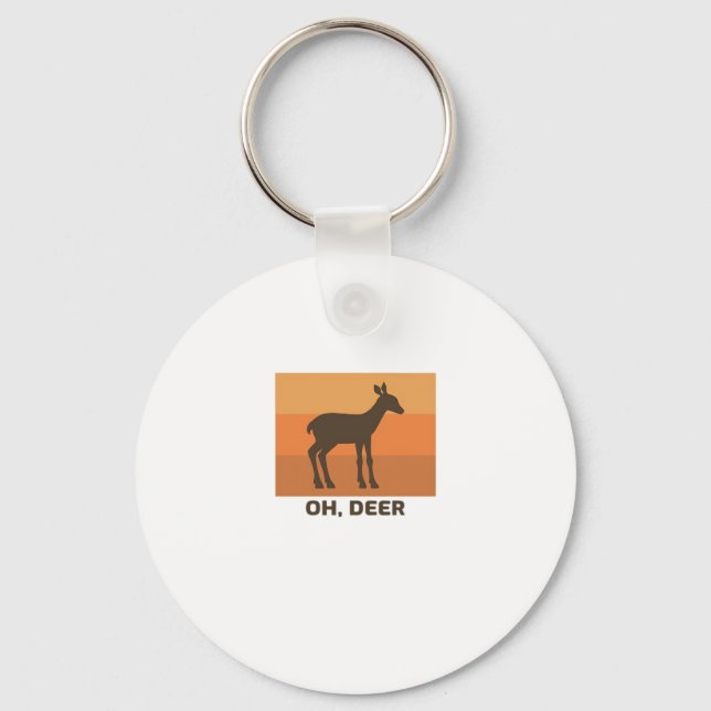 Oh Deer Classic Simple Design Schlüsselanhänger (Vorderseite)